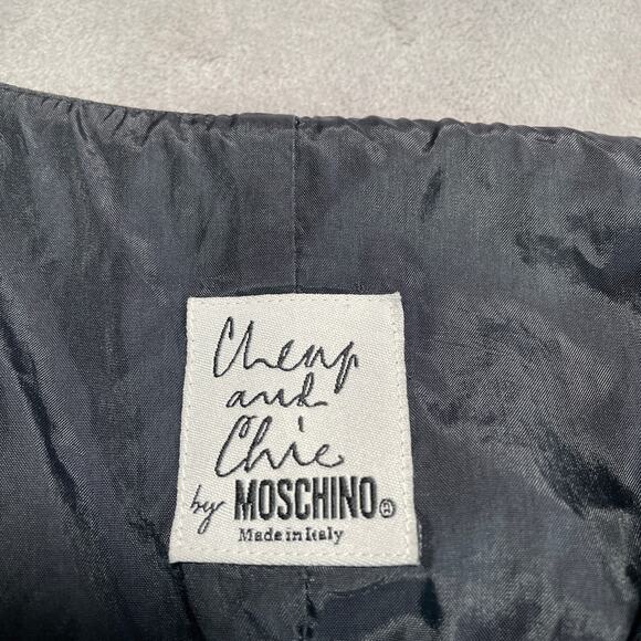 Moschino Cheap and Chic Dress Women XS Small Dark Blue Wool Blend Career Classic - Picture 3 of 15